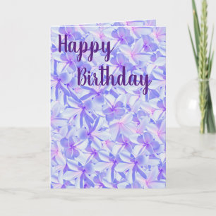 Pink And Moave Frangipani Flowers, Birthday Card, Card