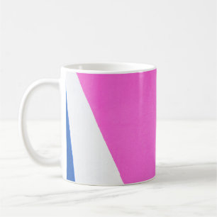 Pink and multicolored abstract art coffee mug