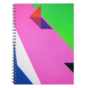 Pink and multicolored abstract art notebook