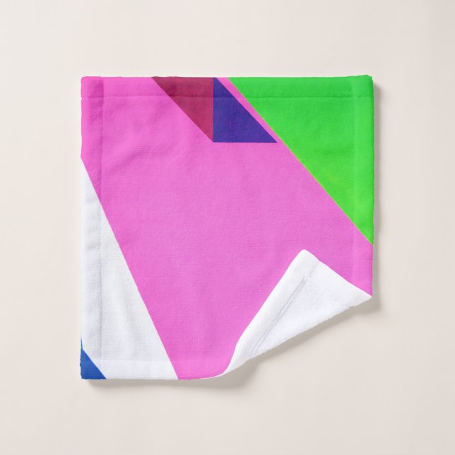 Pink and multicolored abstract art wash cloth (Wash Cloth)