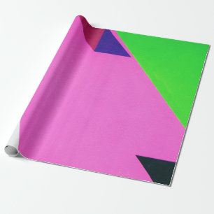 Pink and multicolored abstract art wrapping paper