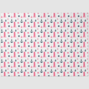 Pink and Navy Nautical Series Design 3 Tissue Paper