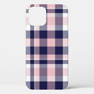 Pink and navy Plaid,  chequered,  tartan seamless  Case-Mate iPhone Case