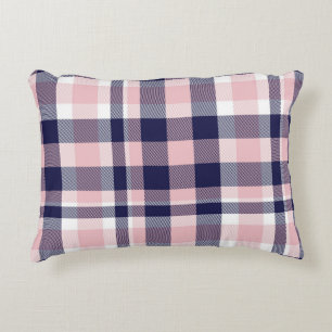 Pink and navy Plaid,  chequered,  tartan seamless  Decorative Cushion