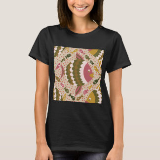 Pink and olive green Maximalist Fishing Day T-Shirt