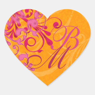 Pink and Orange Abstract Floral Envelope Seal