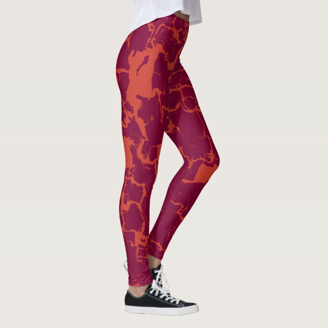Pink and Orange Abstract Leggings (Right)