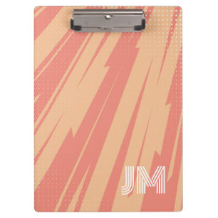 Pink and orange abstract retro design clipboard