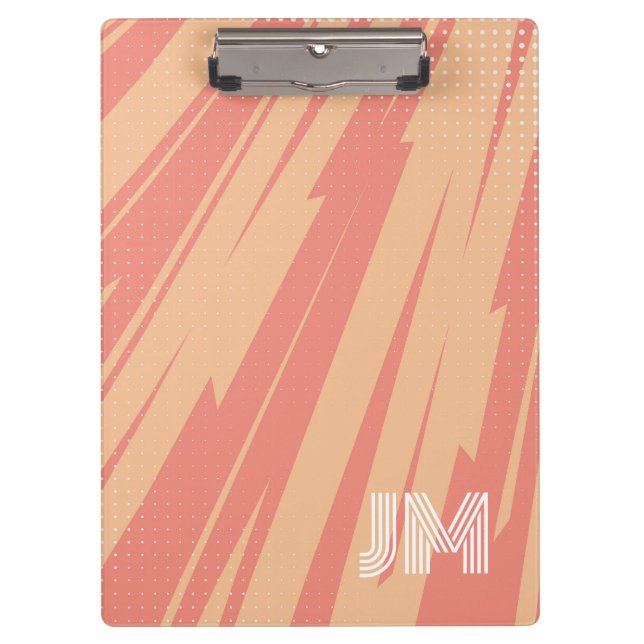 Pink and orange abstract retro design clipboard (Front)