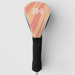 Pink and orange abstract retro design golf head cover