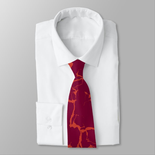 Pink and Orange Abstract Tie (Tied)
