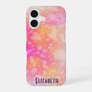 Pink and Orange Abstract Watercolor Background iPhone 16 Case