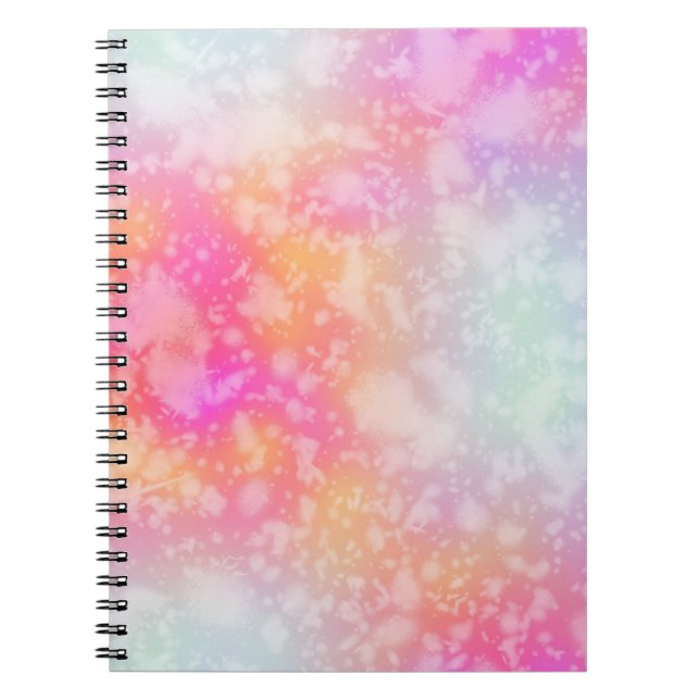 Pink and Orange Abstract Watercolor Background Notebook (Front)