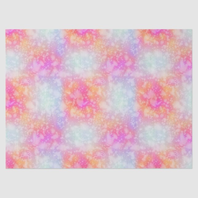 Pink and Orange Abstract Watercolor Background Tissue Paper (Front)