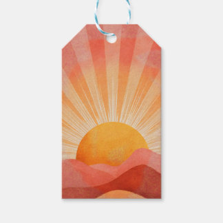 Pink and Orange Boho Sunrise Gift Tags