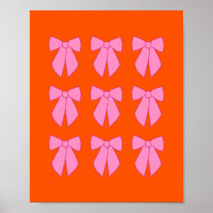 Pink And Orange Bows Coquette Poster