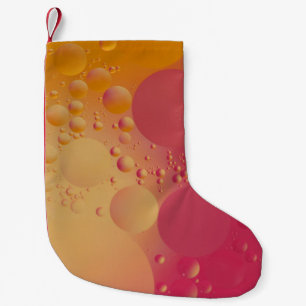 Pink and orange bubble digital small christmas stocking