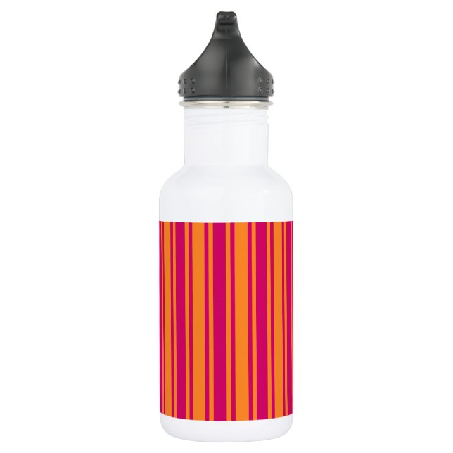 Pink and orange candy stripes 532 ml water bottle (Right)