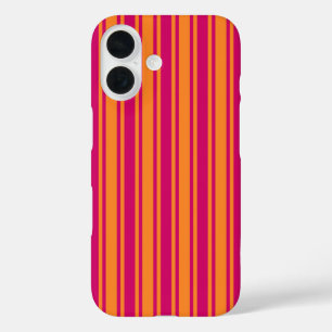 Pink and orange candy stripes iPhone 16 case