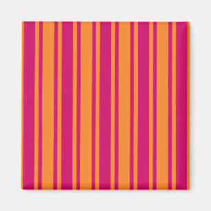 Pink and orange candy stripes magnet