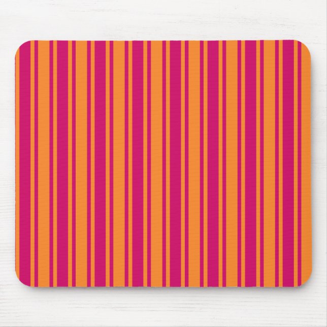 Pink and orange candy stripes mouse mat (Front)