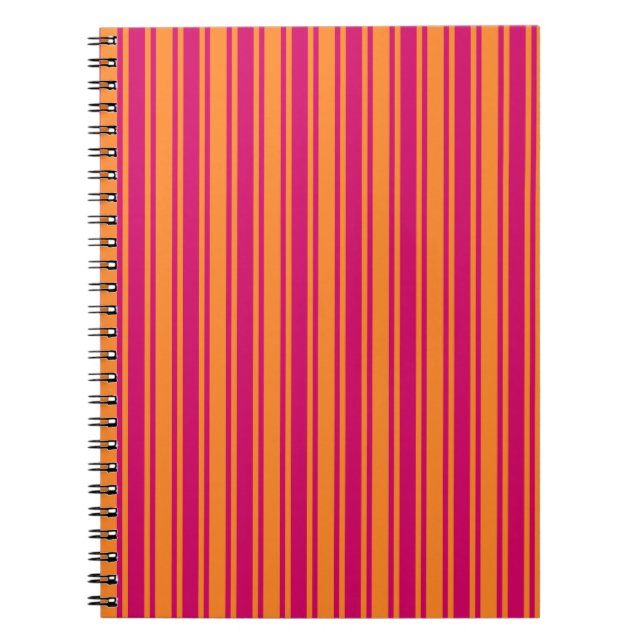 Pink and orange candy stripes notebook (Front)