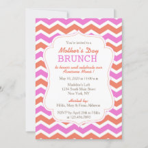 Pink and Orange Chevron Mother's Day Brunch Party