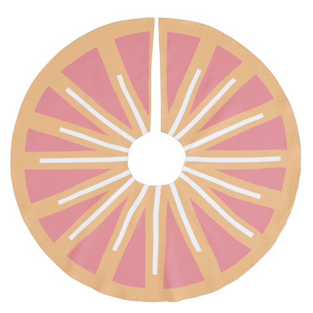 Pink and Orange Citrus Grapefruit Tree Skirt (Front)