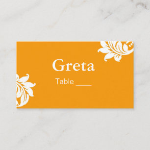 Pink and Orange Damask Table Place Card Holders