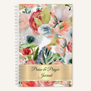 Pink and orange floral Praise & prayer journal