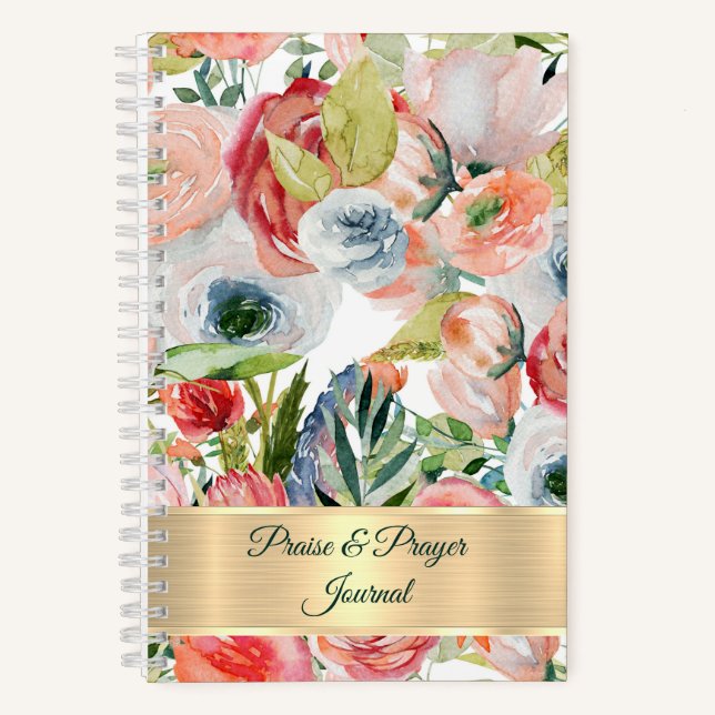 Pink and orange floral Praise & prayer journal (Front)