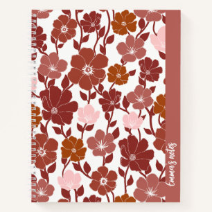 Pink and orange floral spiral notebook journal