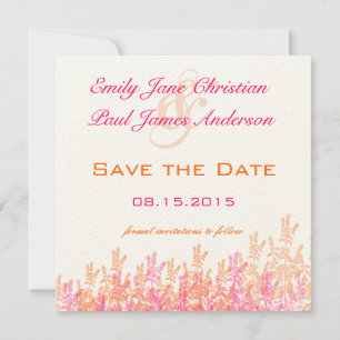 Pink and Orange Floral Wedding Save the Date