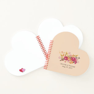 Pink and Orange Flower Bouquet on Peach Background Notebook