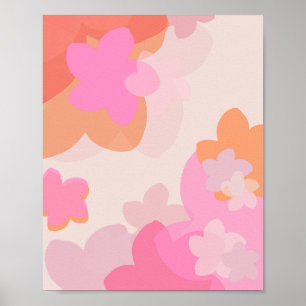 Pink And Orange Flower Collage Poster