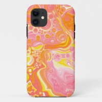 Pink and Orange Fluid Art