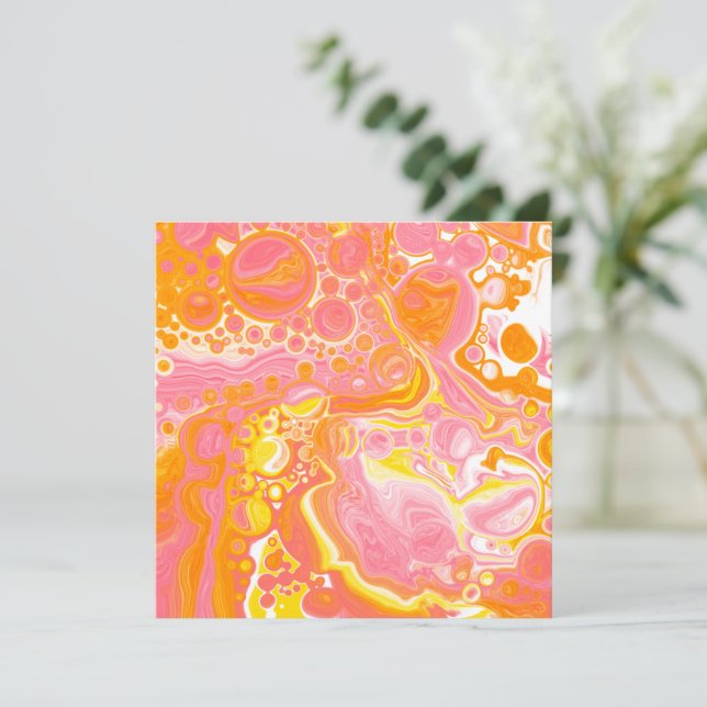 Pink and Orange Fluid Art Thank You (Standing Front)