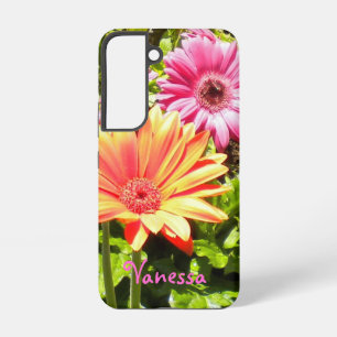 Pink and Orange Gerber Daisies -* personalise* Samsung Galaxy Case