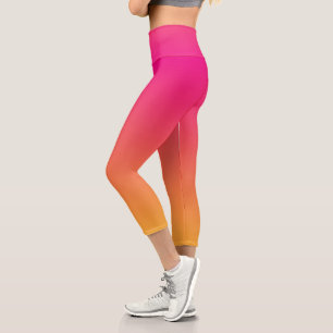 Pink and orange gradient capri leggings