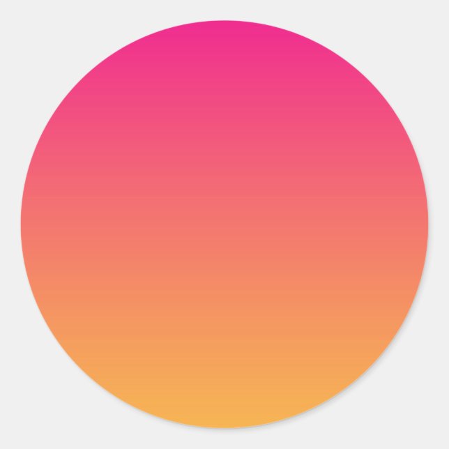 Pink and orange gradient classic round sticker (Front)