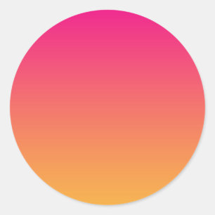 Pink and orange gradient classic round sticker