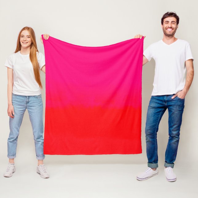 Pink and Orange Gradient  Fleece Blanket (In Situ)