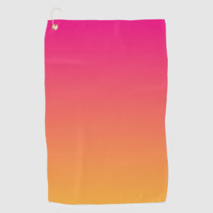 Pink and orange gradient golf towel