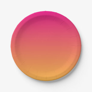 Pink and orange gradient paper plate