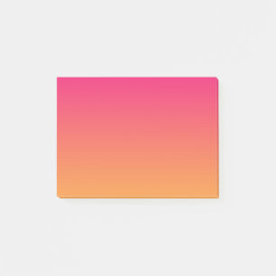 Pink and orange gradient post-it notes
