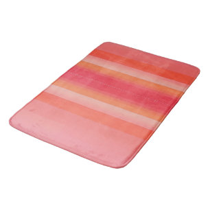 pink and orange gradient stripes bath mat