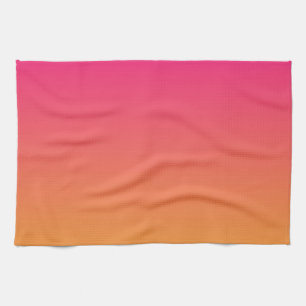 Pink and orange gradient tea towel