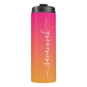 Pink and orange gradient  thermal tumbler