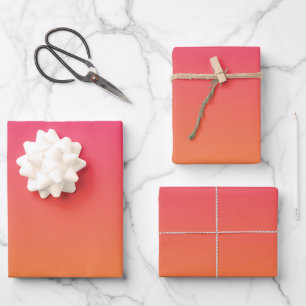Pink and orange gradient wrapping paper sheet