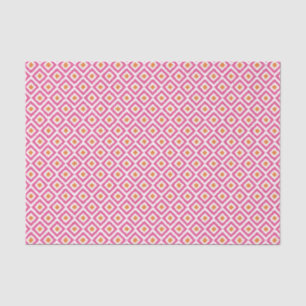 Pink and Orange Ikat Diamonds Pattern Tissue Paper
